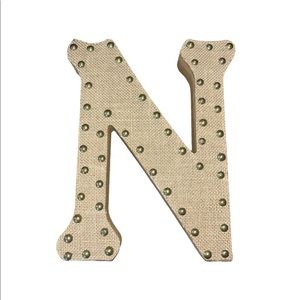 Hobby Lobby “N” Wooden Burlap Home Decor
